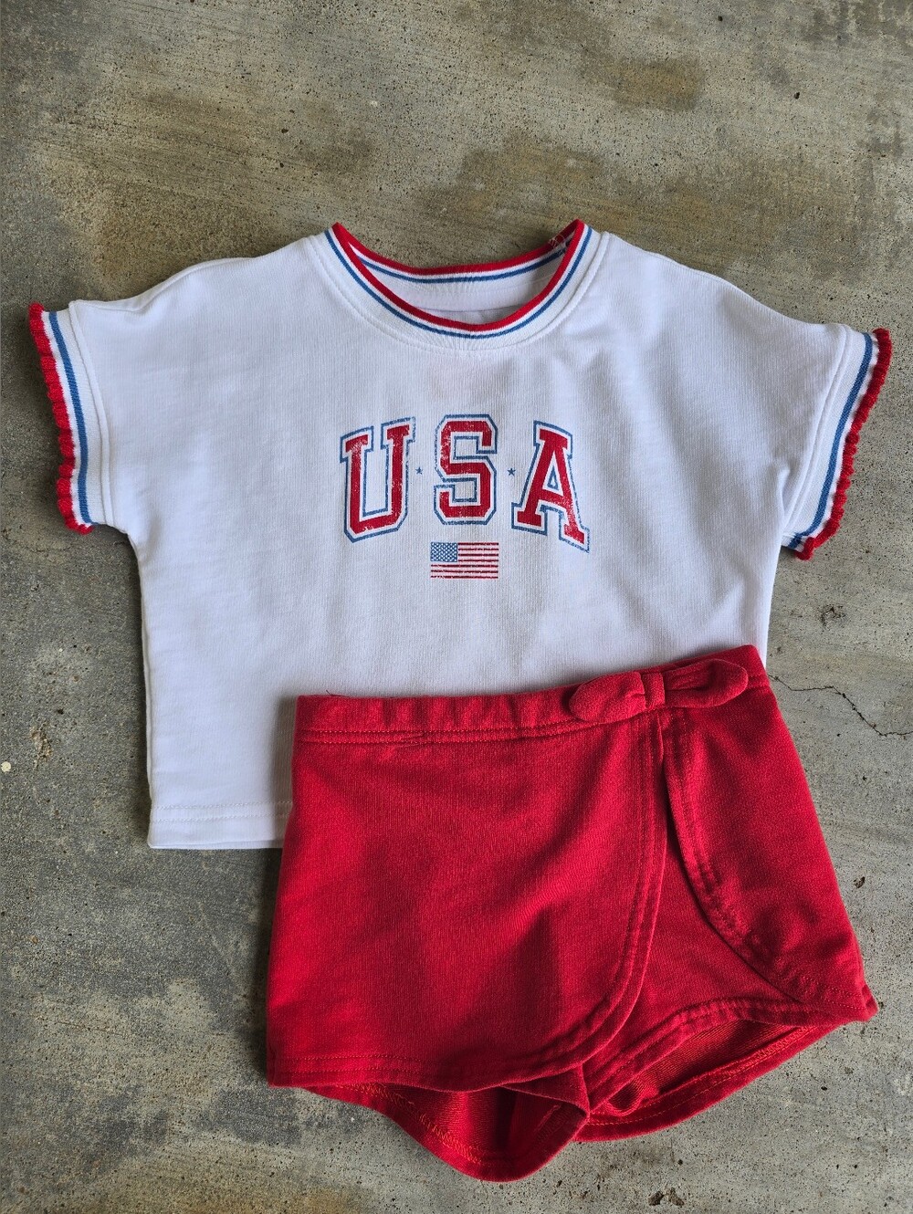 Cat & Jack USA Tee and Red Skort Set